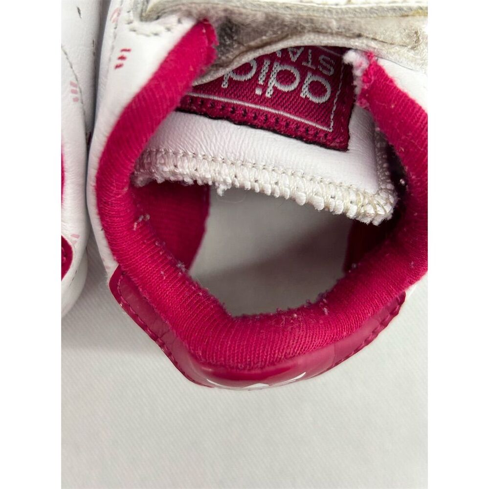 Adidas Stan Smith Baby Shoes White/Pink Size 2 2K Unisex - Picture 3 of 7
